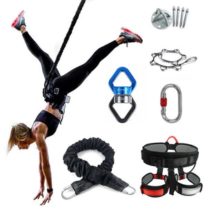 Bungee Dance Flying Suspension Rope Aerial Anti-gravity Yoga Cord Resistance Band Set Workout Fitness Home GYM Equipment