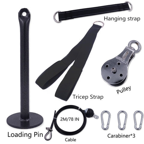 Fitness Pulley Cable System DIY Loading Pin Lifting Triceps Rope Machine Workout Adjustable Length Home Gym Sport Accessories